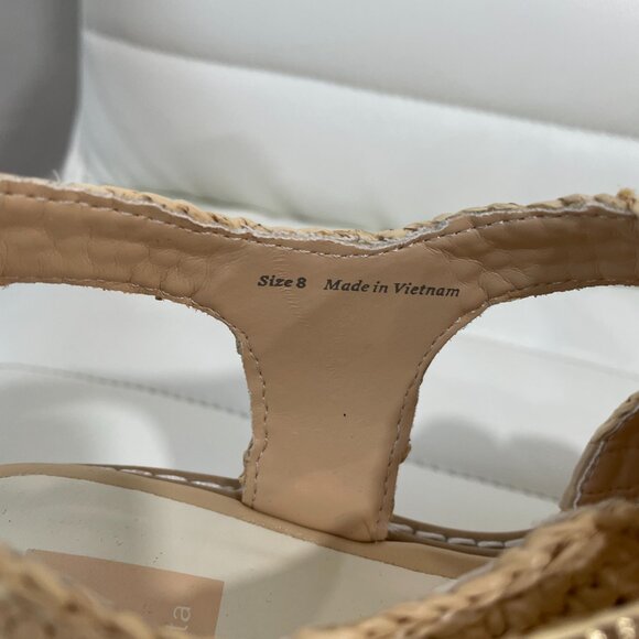 Dolce Vita Size 8 • Beige Raffia Platform Sandals Ankle Strap Boho Summer - Picture 4 of 9